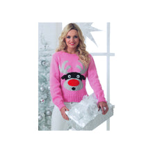 Load image into Gallery viewer, Knitting Pattern: Adult Christmas Sweater with Rudolph

