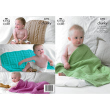 Load image into Gallery viewer, NEW Knitting Pattern: Baby Blankets in Chunky Yarn