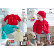 Load image into Gallery viewer, Knitting Pattern: Baby Aran Jackets, Cardigan and Hats for Birth to 4 years