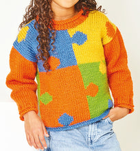 Load image into Gallery viewer, NEW Knitting Pattern: Chunky Puzzle Sweater for Children