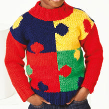 Load image into Gallery viewer, NEW Knitting Pattern: Chunky Puzzle Sweater for Children