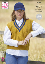 Load image into Gallery viewer, NEW Knitting Pattern: Easy Cable V-Neck Sweater and Tank in Aran Yarn
