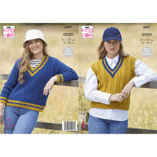 Load image into Gallery viewer, NEW Knitting Pattern: Easy Cable V-Neck Sweater and Tank in Aran Yarn