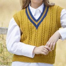 Load image into Gallery viewer, NEW Knitting Pattern: Easy Cable V-Neck Sweater and Tank in Aran Yarn
