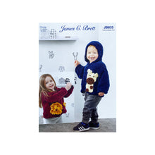 Load image into Gallery viewer, Knitting Pattern: Hoodie with Lion or Giraffe in Chunky Yarn for Kids