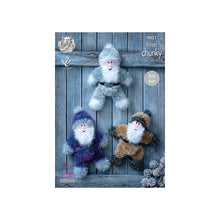 Load image into Gallery viewer, Knitting Pattern: Santas in Tinsel Chunky Yarn