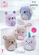 Load image into Gallery viewer, NEW Crochet Pattern: Amigurumi Cat, Dog, Bear, Rabbit and Unicorn Squishy Toys