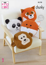 Load image into Gallery viewer, NEW Crochet Pattern: Easy Crochet Animal Cushions in Chunky Yarn