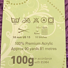 Load image into Gallery viewer, NEW Super Chunky Yarn: Big Value, Amethyst, (100g)