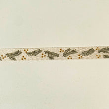 Load image into Gallery viewer, NEW Christmas Ribbon: 15mm, Ivory Cotton Dekozweig Ribbon