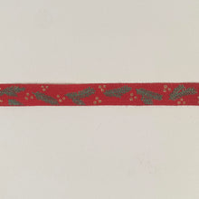 Load image into Gallery viewer, NEW Christmas Ribbon: 15mm, Red Cotton Dekozweig Ribbon with Sparkle