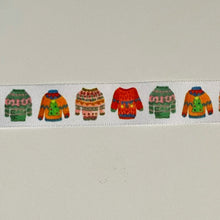 Load image into Gallery viewer, NEW Christmas Ribbon: 25mm, Christmas Jumpers Ribbon. Fun Christmas Ribbon, Single Sided, 1 Metre Lengths