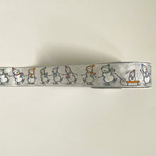 Load image into Gallery viewer, NEW Christmas Ribbon: 40mm, Fun Snowmen with Silver Sparkle