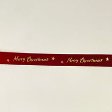 Load image into Gallery viewer, NEW Christmas Ribbon: 25mm, Merry Christmas Velvet Ribbon, Dark Red