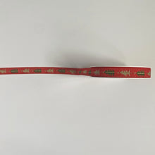 Load image into Gallery viewer, NEW Christmas Ribbon: 15mm, Red Cotton Christmas Tree Ribbon with Sparkle