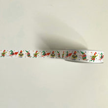 Load image into Gallery viewer, NEW Christmas Ribbon: 25mm, White Santas Elves