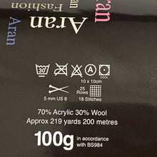 Load image into Gallery viewer, Aran Yarn: Forest Green Fashion Aran with Wool, 100g