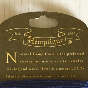 Hemptique 100% Hemp Cord, 4 x 9.1m, 1mm wide. Colour: Topaz