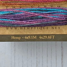 Load image into Gallery viewer, NEW Hemptique 100% Hemp Cord, 4 x 9.1m, 1mm wide. Colour: Variegated #3