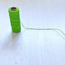 Load image into Gallery viewer, Hemptique 100% Hemp Cord: Lime Green, 5 or 10m, 1mm wide