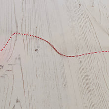 Load image into Gallery viewer, Hemptique 100% Hemp Cord: Red and White, 5 or 10m, 1mm wide