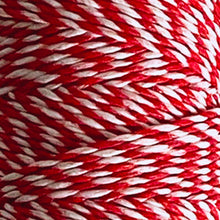 Load image into Gallery viewer, Hemptique 100% Hemp Cord: Red and White, 5 or 10m, 1mm wide