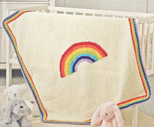 Load image into Gallery viewer, Knitting Pattern: Baby Blanket with Rainbow Motif in DK Yarn