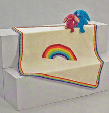 Load image into Gallery viewer, Knitting Pattern: Baby Blanket with Rainbow Motif in DK Yarn