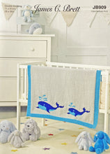 Load image into Gallery viewer, NEW Knitting Pattern: Baby Blanket with Whales Motif in DK Yarn