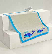 Load image into Gallery viewer, NEW Knitting Pattern: Baby Blanket with Whales Motif in DK Yarn