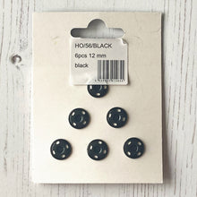 Load image into Gallery viewer, Press Fasteners: 12mm Sew-on Snap Fasteners, Silver or Black, 6 Pieces