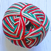 Load image into Gallery viewer, NEW Sock Yarn: Zig Zag 4 Ply in Christmas, 100g Ball