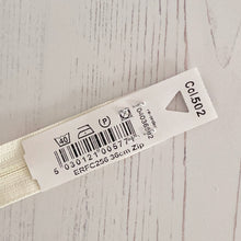 Load image into Gallery viewer, Zip: Cream, 36cm (14in), YKK, Closed End