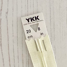 Load image into Gallery viewer, Zip: Cream, 20cm (8in), YKK, Closed End