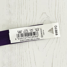 Load image into Gallery viewer, Zip: Purple, 36cm (14in), YKK, Closed End