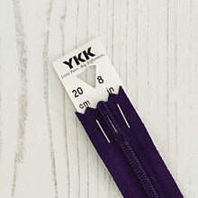 Load image into Gallery viewer, Zip: Purple, 20cm (8in), YKK, Closed End