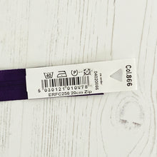Load image into Gallery viewer, Zip: Purple, 20cm (8in), YKK, Closed End