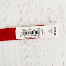 Load image into Gallery viewer, Zip: Red, 30cm (12in), YKK, Closed End