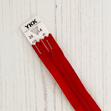 Load image into Gallery viewer, Zip: Red, 36cm (14in), YKK, Closed End