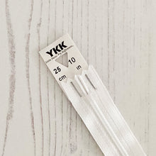 Load image into Gallery viewer, Zip: White, 25cm (10in), YKK, Closed End