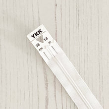 Load image into Gallery viewer, Zip: White, 36cm (14in), YKK, Closed End