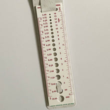 Load image into Gallery viewer, Pony Knitting Gauge and Ruler. Metric and Imperial Knitting Needle Gauge with Ruler
