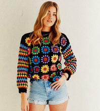 Load image into Gallery viewer, Crochet Pattern: Crowd Surf Sweater in Granny Squares and Stripes