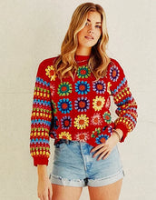 Load image into Gallery viewer, Crochet Pattern: Crowd Surf Sweater in Granny Squares and Stripes