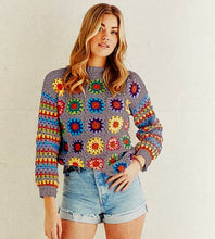 Load image into Gallery viewer, Crochet Pattern: Crowd Surf Sweater in Granny Squares and Stripes