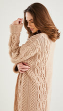 Load image into Gallery viewer, SALE: Knitting Pattern: Longline Edge to Edge Ladies Aran Cardigan