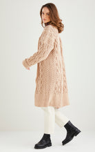 Load image into Gallery viewer, SALE: Knitting Pattern: Longline Edge to Edge Ladies Aran Cardigan