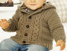 Load image into Gallery viewer, Knitting Pattern: Baby Jacket and Hoodie for 0-7 Years