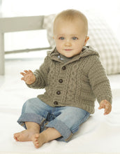 Load image into Gallery viewer, Knitting Pattern: Baby Jacket and Hoodie for 0-7 Years
