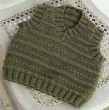 Load image into Gallery viewer, SALE: Knitting Pattern: V and Round Neck Sweaters and Slipover for 0-6 Years
